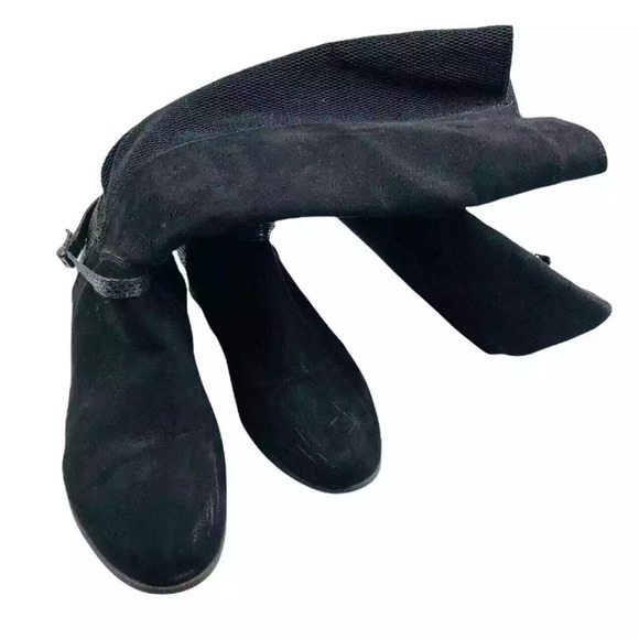 Cato Womens Snake Embossed Knee High Boots Zip Stretch Black Faux Suede Size 10 - Picture 4 of 9